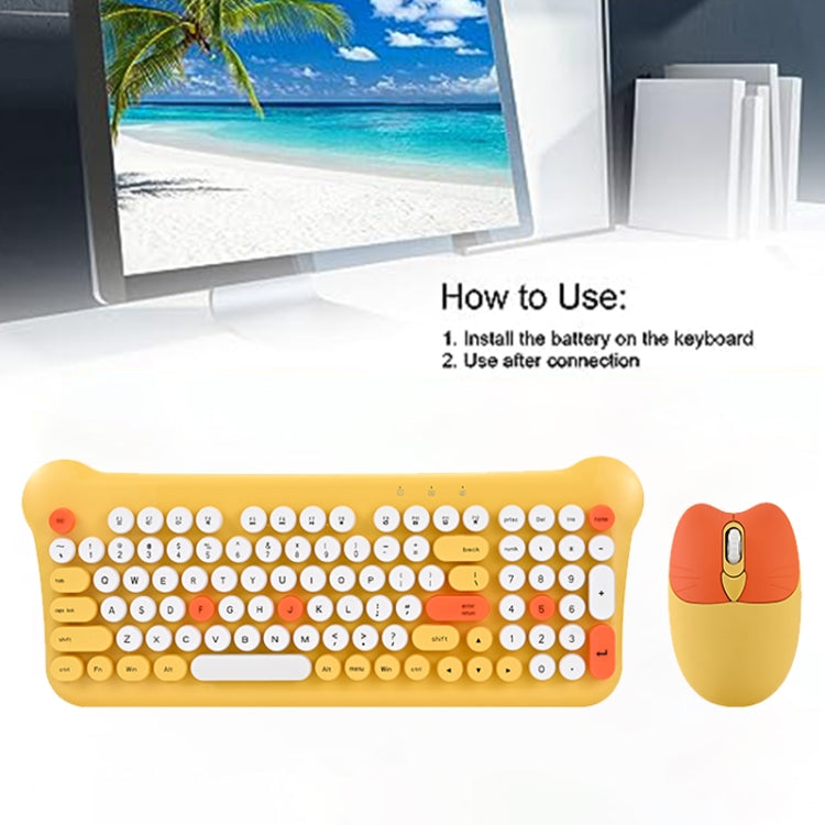 QW05 Mixed Color Portable 2.4G Wireless Keyboard Mouse Set(Yellow) - free shipping - PMC Jewellery - Order now!