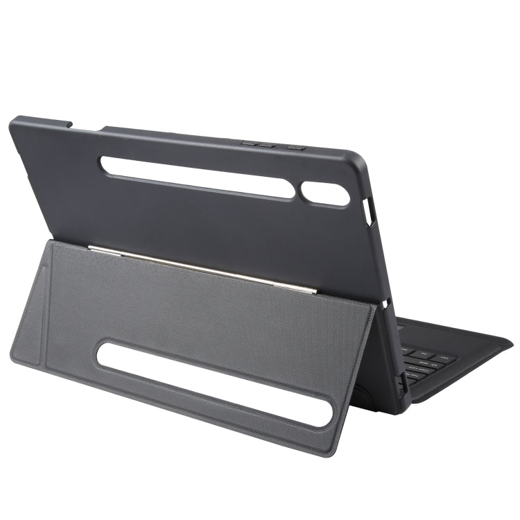 T970B-AS Pivot Backlight Upper Pen Tray Bluetooth Keyboard Leather Case For Samsung Galaxy Tab S7+/S7 FE/S8+(Black) - Samsung Keyboard by PMC TechLife | Online Shopping South Africa | PMC TechLife
