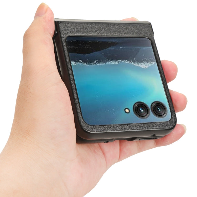 For Motorola Moto Razr 40 Ultra Sandskin Texture Phone Case(Black) - Motorola Cases by PMC TechLife | Online Shopping South Africa | PMC TechLife | Buy Now Pay Later Mobicred