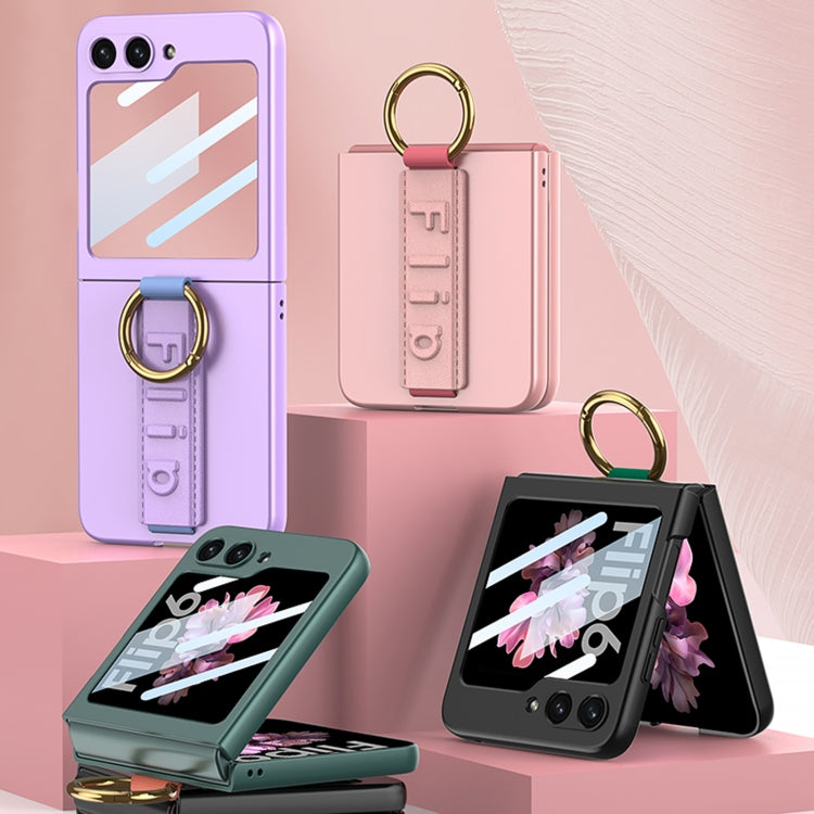 For Samsung Galaxy Z Flip6 GKK Integrated Ultrathin Shockproof Phone Case with Ring Wrist Strap(Black) - free shipping - PMC Jewellery - Order now!