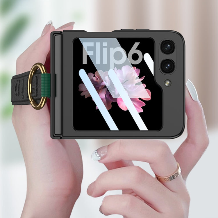 For Samsung Galaxy Z Flip6 GKK Integrated Ultrathin Shockproof Phone Case with Ring Wrist Strap(Black) - free shipping - PMC Jewellery - Order now!