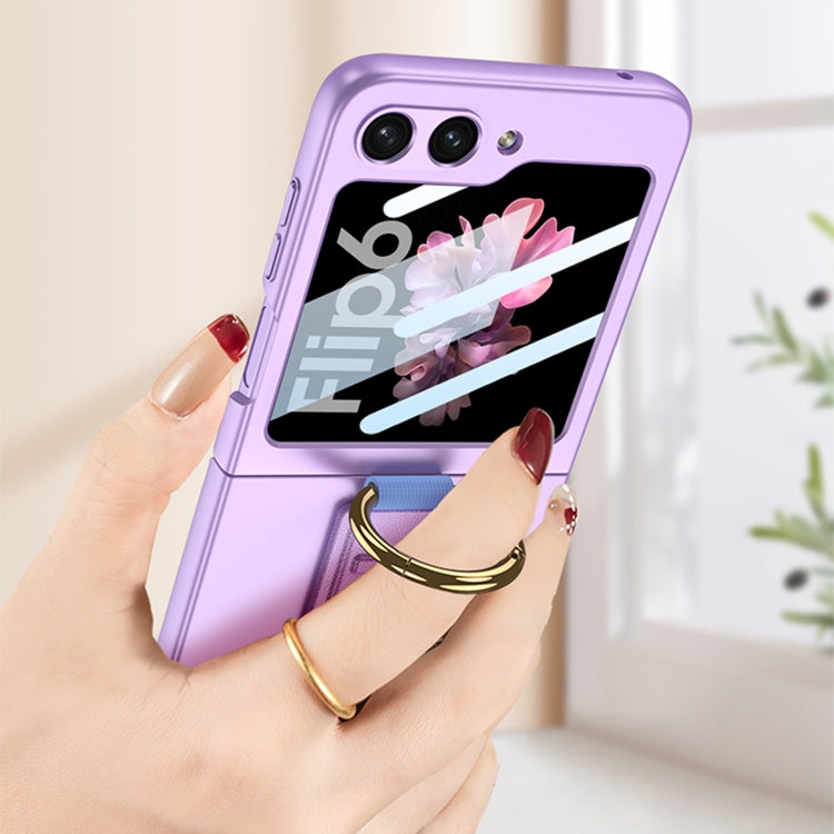 For Samsung Galaxy Z Flip6 GKK Integrated Ultrathin Shockproof Phone Case with Ring Wrist Strap(Pink) - free shipping - PMC Jewellery - Order now!