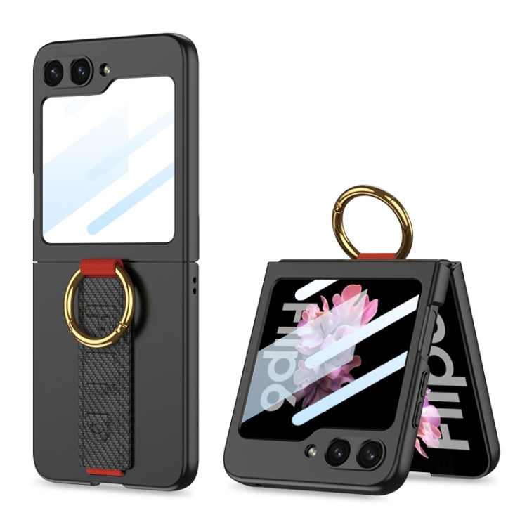 For Samsung Galaxy Z Flip6 GKK Integrated Ultrathin Shockproof Phone Case with Ring Wrist Strap(Carbon Fiber) - free shipping - PMC Jewellery - Order now!