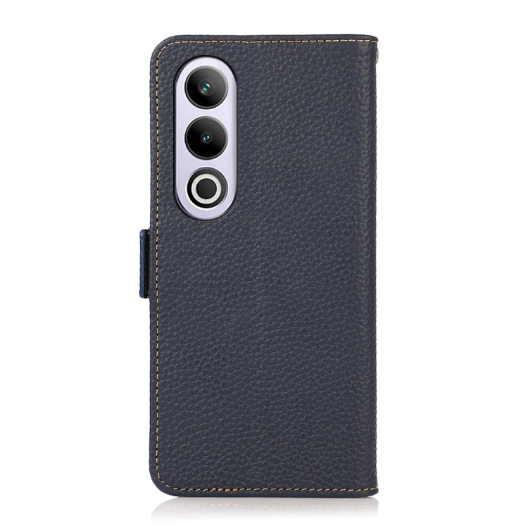 For OnePlus Ace 3V KHAZNEH Side-Magnetic Litchi Genuine Leather RFID Phone Case(Blue) - OnePlus Cases by PMC TechLife | Online Shopping South Africa | PMC TechLife | Buy Now Pay Later Mobicred