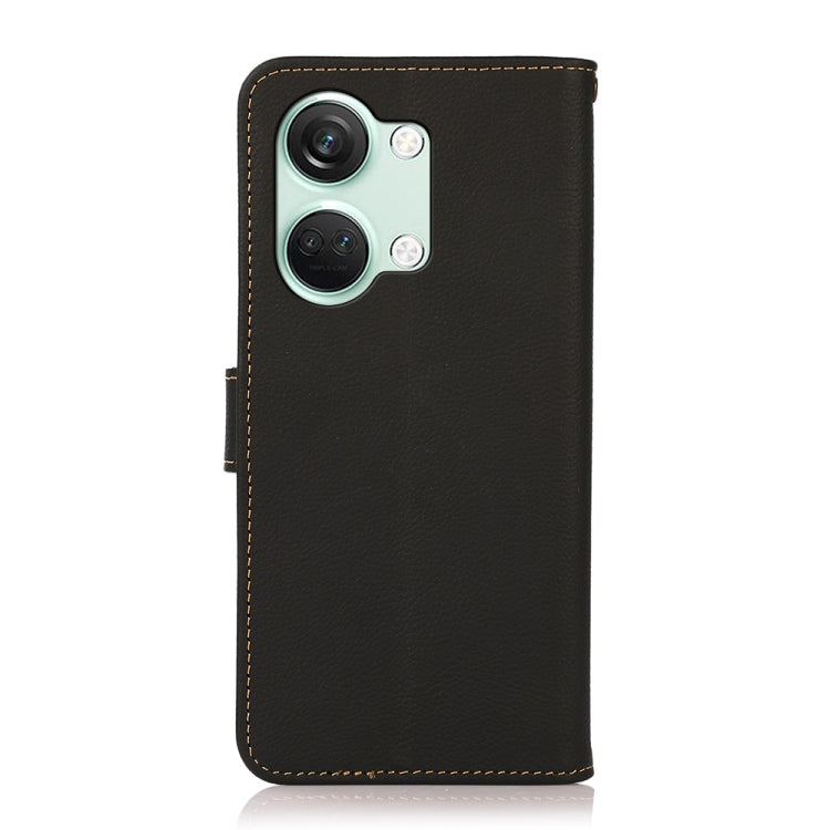 For OnePlus Nord 3 KHAZNEH Custer Genuine Leather RFID Phone Case(Black) - OnePlus Cases by PMC TechLife | Online Shopping South Africa | PMC TechLife | Buy Now Pay Later Mobicred