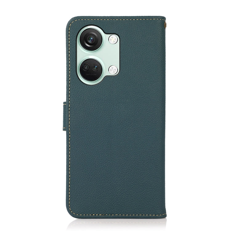 For OnePlus Nord 3 KHAZNEH Custer Genuine Leather RFID Phone Case(Green) - OnePlus Cases by PMC TechLife | Online Shopping South Africa | PMC TechLife | Buy Now Pay Later Mobicred