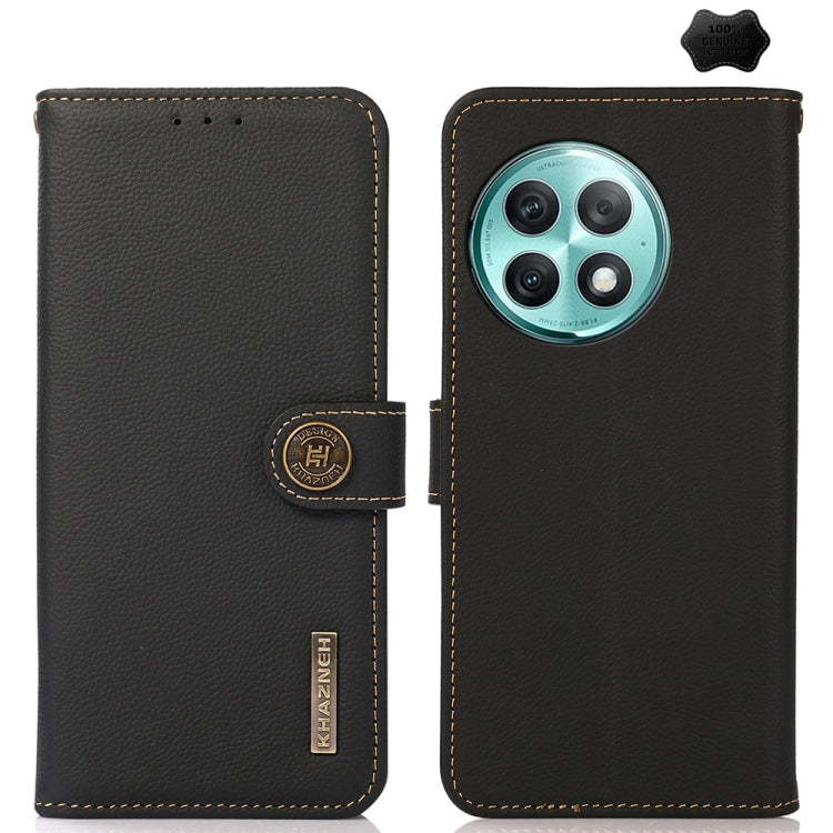 For OnePlus Ace 2 Pro KHAZNEH Custer Genuine Leather RFID Phone Case(Black) - OnePlus Cases by PMC TechLife | Online Shopping South Africa | PMC TechLife | Buy Now Pay Later Mobicred