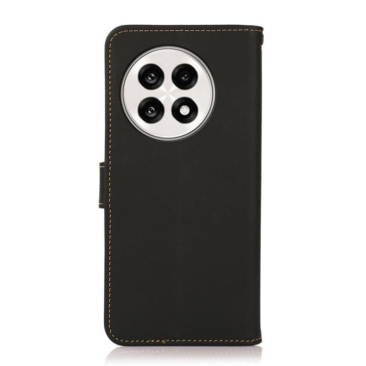 For OnePlus Ace 5 Pro / Ace 5 / 13R KHAZNEH Custer Genuine Leather RFID Phone Case(Black) - OnePlus Cases by PMC TechLife | Online Shopping South Africa | PMC TechLife | Buy Now Pay Later Mobicred