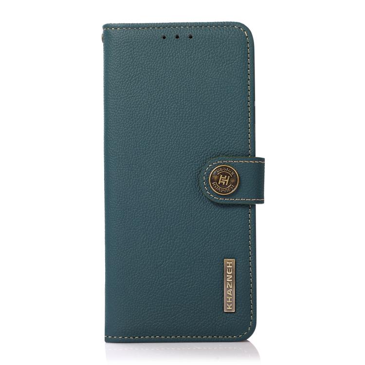 For OnePlus Ace 5 Pro / Ace 5 / 13R KHAZNEH Custer Genuine Leather RFID Phone Case(Green) - OnePlus Cases by PMC TechLife | Online Shopping South Africa | PMC TechLife | Buy Now Pay Later Mobicred