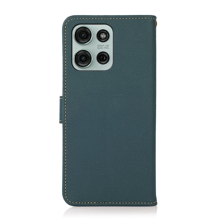 For Motorola Moto G75 5G KHAZNEH Custer Genuine Leather RFID Phone Case(Green) - free shipping - PMC TechLife - Order now!