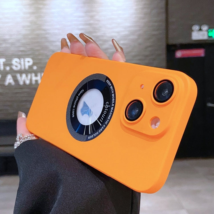 For iPhone 14 Electroplating Oil Injection Magsafe Magnetic PC Phone Case(Orange) - iPhone 14 Cases by PMC TechLife | Online Shopping South Africa | PMC TechLife