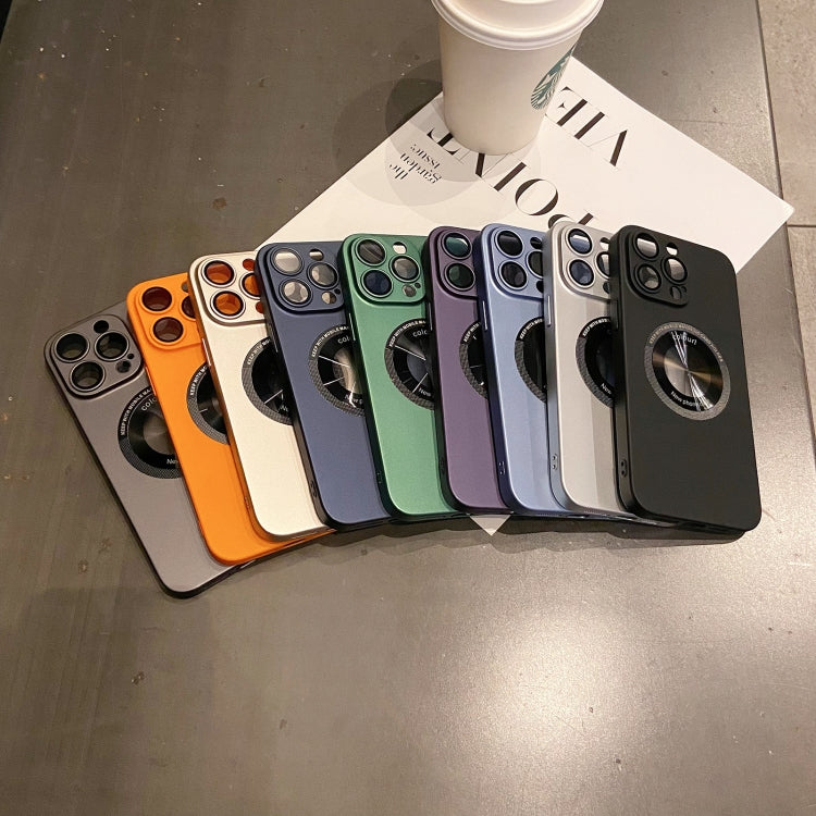 For iPhone 11 Pro Max Electroplating Oil Injection Magsafe Magnetic PC Phone Case(Silver) - iPhone 11 Pro Max Cases by PMC TechLife | Online Shopping South Africa | PMC TechLife