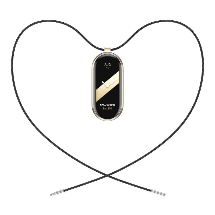 For Xiaomi Smart Band 10 / 9 / 8 Mijobs Stainless Steel Buckle Wax Rope Necklace(Black+Light Gold) - free shipping - PMc TechLife - Order now!