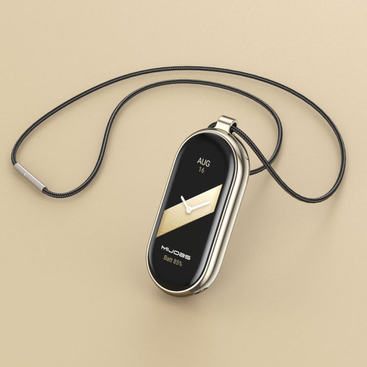 For Xiaomi Smart Band 10 / 9 / 8 Mijobs Stainless Steel Buckle Wax Rope Necklace(Black+Light Gold) - free shipping - PMc TechLife - Order now!