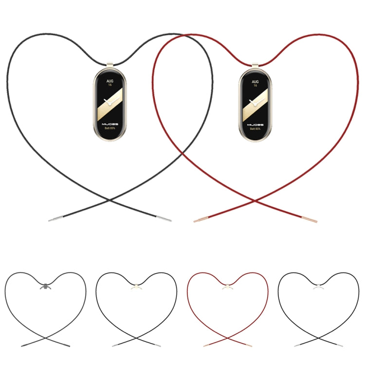 For Xiaomi Smart Band 10 / 9 / 8 Mijobs Stainless Steel Buckle Wax Rope Necklace(Red+Light Gold) - free shipping - PMc TechLife - Order now!