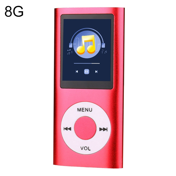 1.8 inch TFT Screen Metal MP4 Player With 8G TF Card+Earphone+Cable(Red) - free shipping - PMC Jewellery - Order now!
