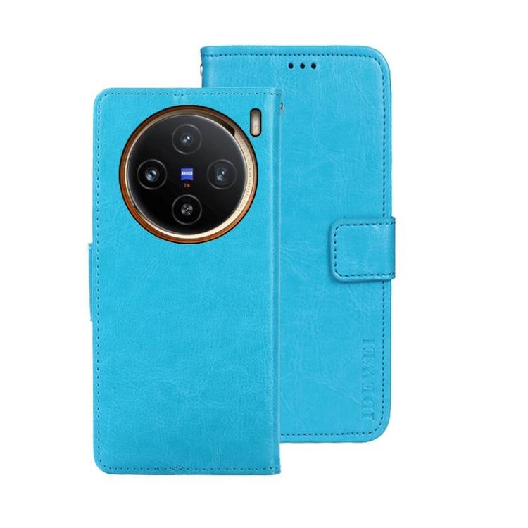 For vivo X100 idewei Crazy Horse Texture Leather Phone Case(Sky Blue) - vivo Cases by idewei | Online Shopping South Africa | PMC Jewellery | Buy Now Pay Later Mobicred