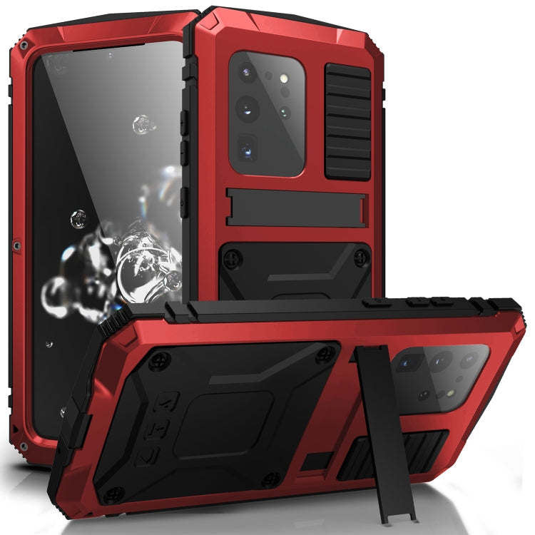 For Samsung Galaxy S20 Ultra R-JUST Waterproof Shockproof Dustproof Metal + Silicone Protective Case(Red) - free shipping - PMC TechLife - Order now!