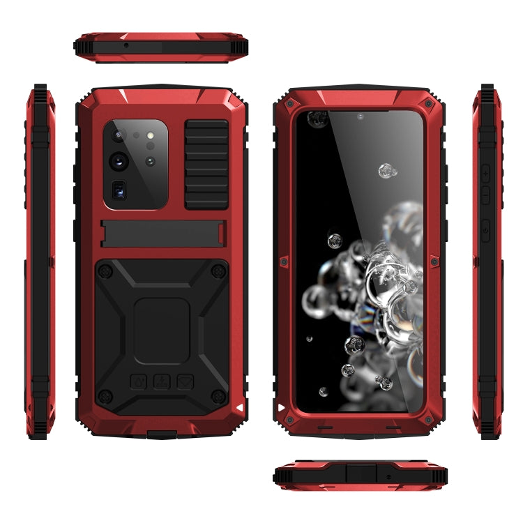 For Samsung Galaxy S20 Ultra R-JUST Waterproof Shockproof Dustproof Metal + Silicone Protective Case(Red) - free shipping - PMC TechLife - Order now!