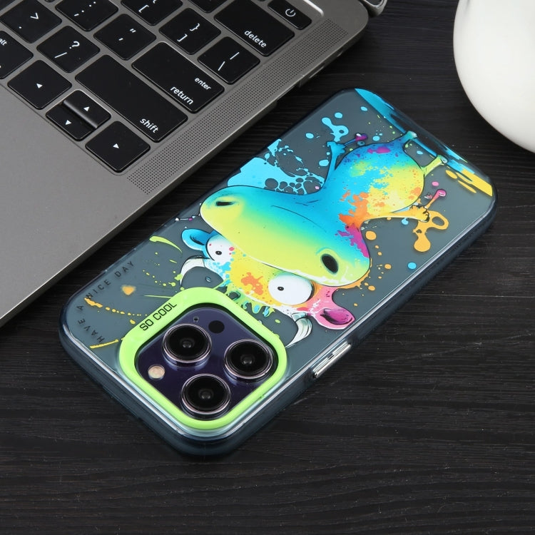 For iPhone 16 Animal Pattern Oil Painting Series PC + TPU Phone Case(Clown) - iPhone 16 Cases by PMC TechLife | Online Shopping South Africa | PMC TechLife | Buy Now Pay Later Mobicred