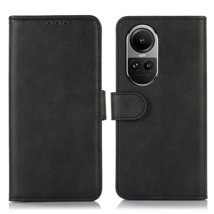 For OPPO Reno10 / Reno10 Pro Global Cow Texture Flip Leather Phone Case(Black) - OPPO Cases by PMC TechLife | Online Shopping South Africa | PMC TechLife | Buy Now Pay Later Mobicred