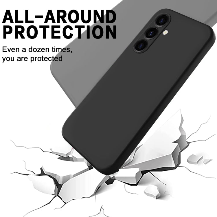 For Samsung Galaxy A25 5G Pure Color Liquid Silicone Shockproof Phone Case(Black) - Galaxy Phone Cases by PMC TechLife | Online Shopping South Africa | PMC TechLife