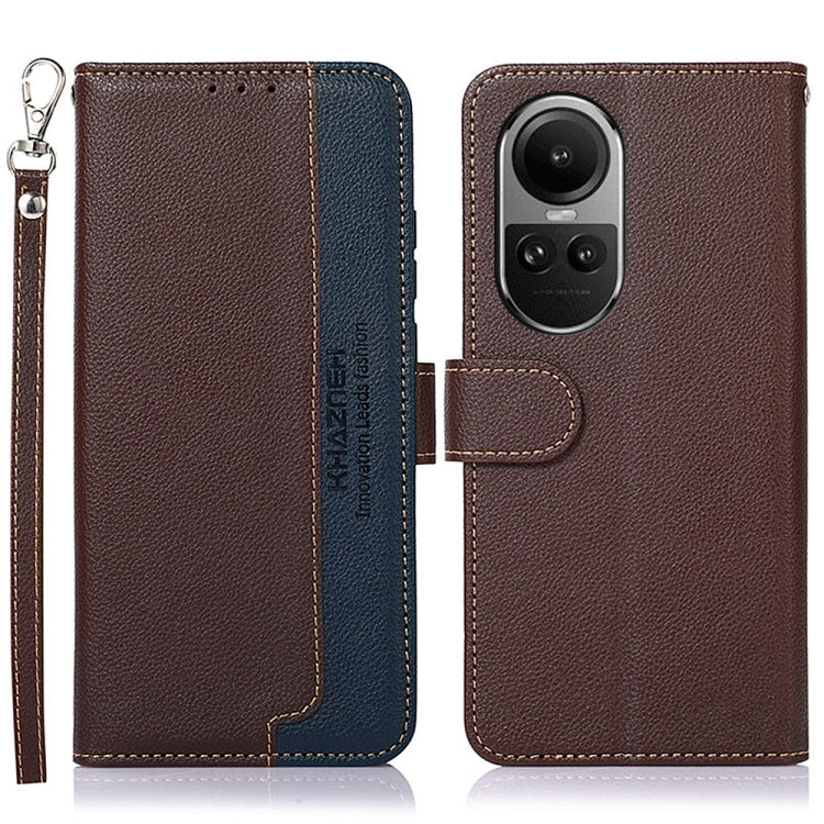 For OPPO Reno10 / Reno10 Pro Global KHAZNEH Litchi Texture Leather RFID Phone Case(Brown) - OPPO Cases by PMC TechLife | Online Shopping South Africa | PMC TechLife | Buy Now Pay Later Mobicred
