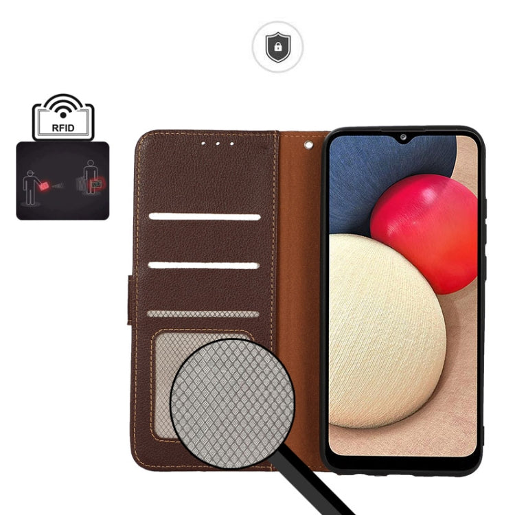 For OPPO Reno10 / Reno10 Pro Global KHAZNEH Litchi Texture Leather RFID Phone Case(Brown) - OPPO Cases by PMC TechLife | Online Shopping South Africa | PMC TechLife | Buy Now Pay Later Mobicred