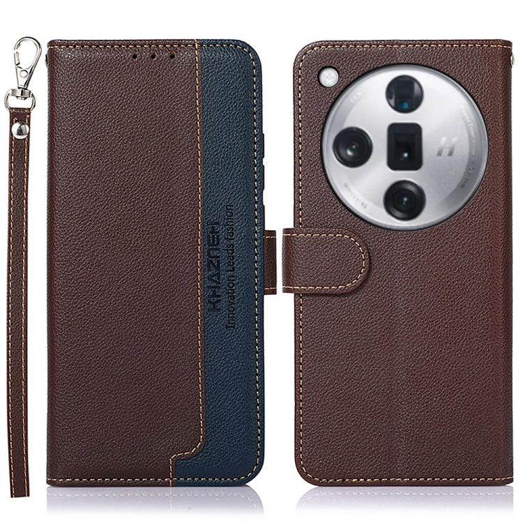For OPPO Find X7 KHAZNEH Litchi Texture Leather RFID Phone Case(Brown) - Find X7 Cases by PMC TechLife | Online Shopping South Africa | PMC TechLife | Buy Now Pay Later Mobicred