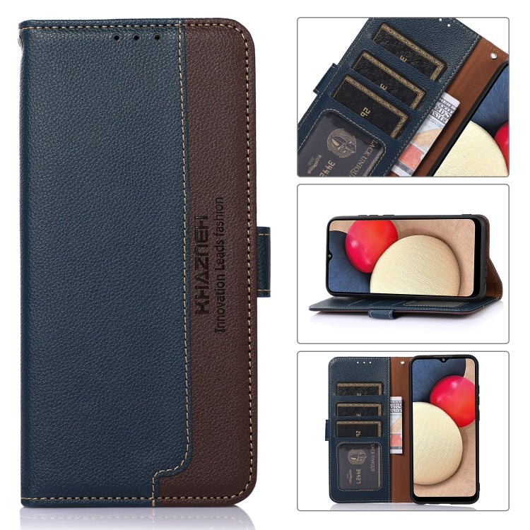 For OPPO Reno11 5G Global KHAZNEH Litchi Texture Leather RFID Phone Case(Blue) - Reno11 Cases by PMC TechLife | Online Shopping South Africa | PMC TechLife | Buy Now Pay Later Mobicred