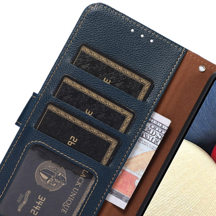 For OPPO Reno11 5G Global KHAZNEH Litchi Texture Leather RFID Phone Case(Blue) - Reno11 Cases by PMC TechLife | Online Shopping South Africa | PMC TechLife | Buy Now Pay Later Mobicred