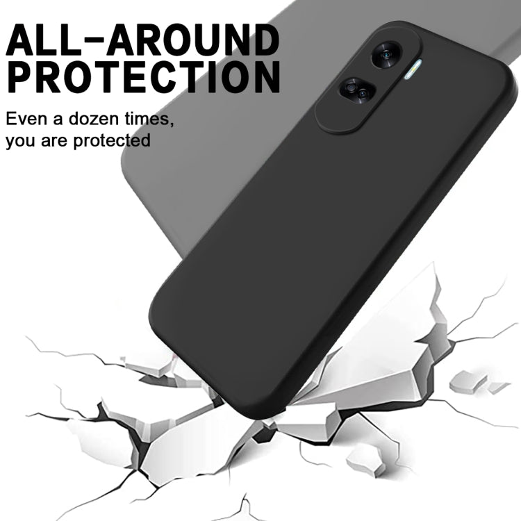 For Honor 90 Lite / X50i Pure Color Liquid Silicone Shockproof Phone Case(Black) - Honor Cases by PMC TechLife | Online Shopping South Africa | PMC TechLife | Buy Now Pay Later Mobicred