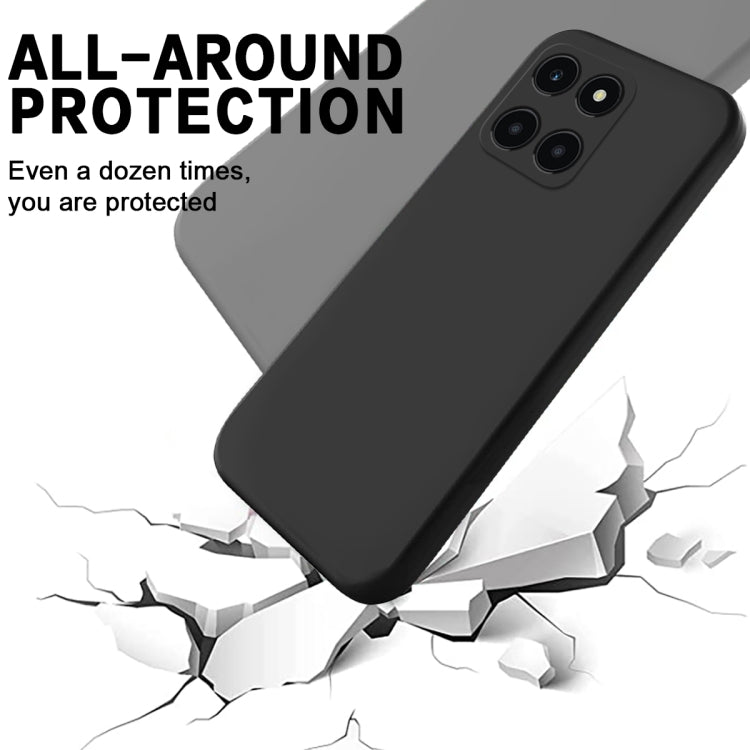 For Honor X6a Pure Color Liquid Silicone Shockproof Phone Case(Black) - Honor Cases by PMC TechLife | Online Shopping South Africa | PMC TechLife