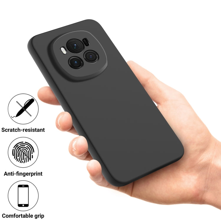For Honor Magic6 Pure Color Liquid Silicone Shockproof Phone Case(Black) - Honor Cases by PMC TechLife | Online Shopping South Africa | PMC TechLife | Buy Now Pay Later Mobicred