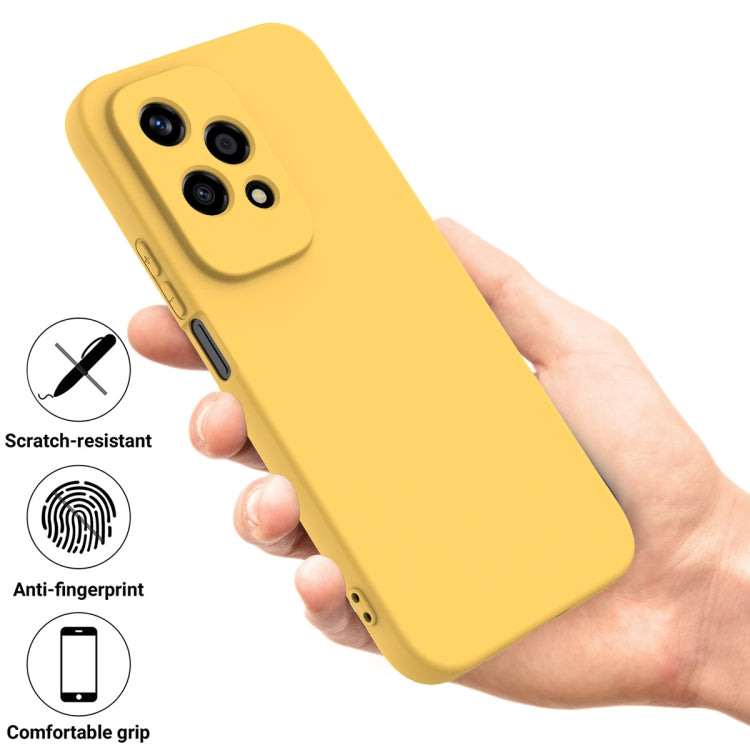 For Honor 200 Lite Global Solid Color Liquid Silicone Dropproof Full Coverage Phone Case(Yellow) - free shipping - PMC TechLife - Order now!