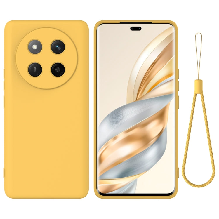 For Honor X60 Pro Solid Color Liquid Silicone Dropproof Full Coverage Phone Case(Yellow) - free shipping - PMC TechLife - Order now!