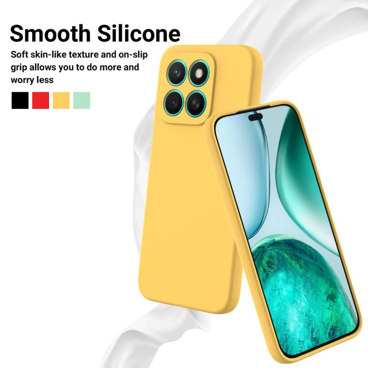 For Honor X8c 4G Solid Color Liquid Silicone Dropproof Full Coverage Phone Case(Yellow) - free shipping - PMC TechLife - Order now!