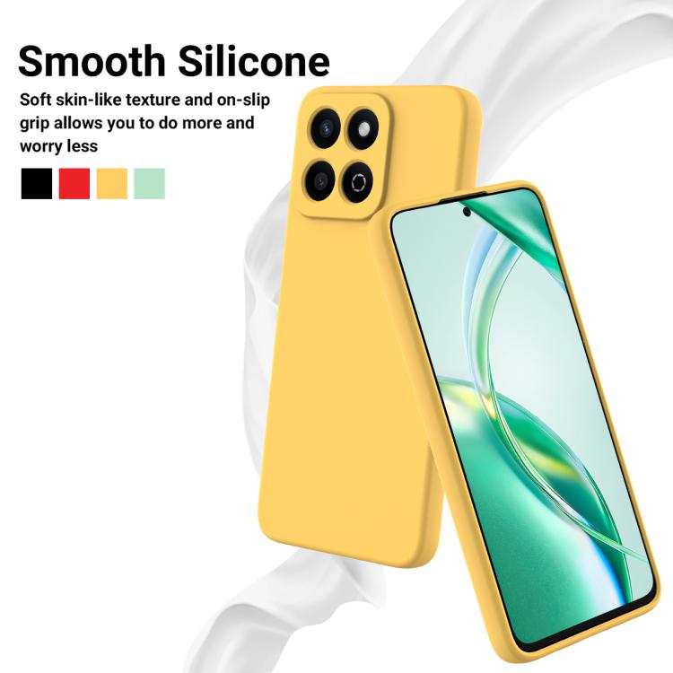 For Honor X6b 5G / Play 60 Plus Solid Color Liquid Silicone Dropproof Full Coverage Phone Case(Yellow) - free shipping - PMC TechLife - Order now!