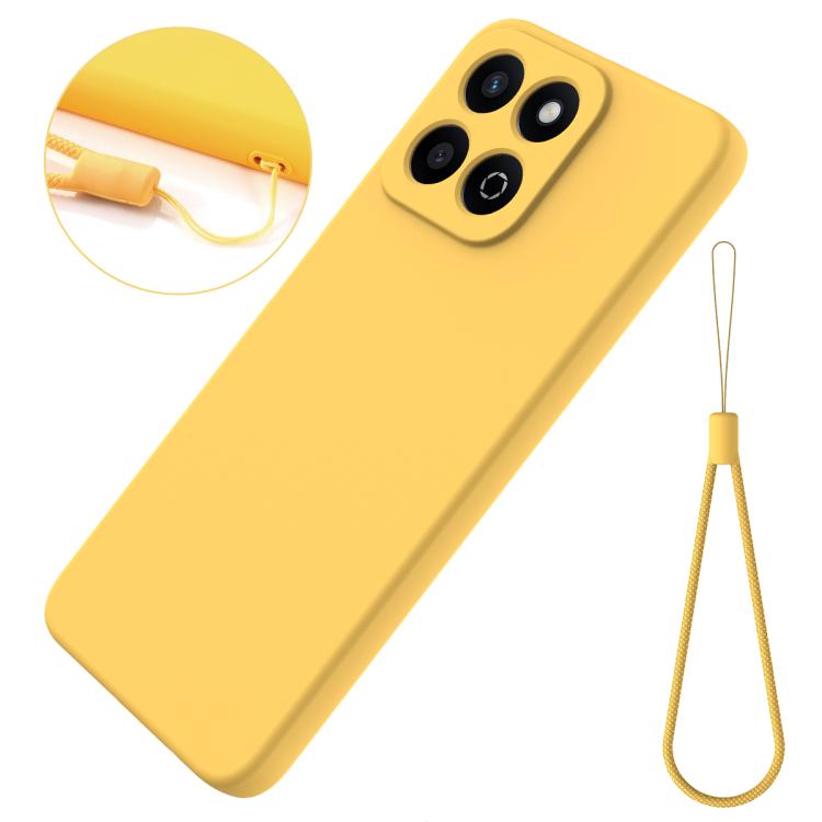 For Honor X6b 5G / Play 60 Plus Solid Color Liquid Silicone Dropproof Full Coverage Phone Case(Yellow) - free shipping - PMC TechLife - Order now!