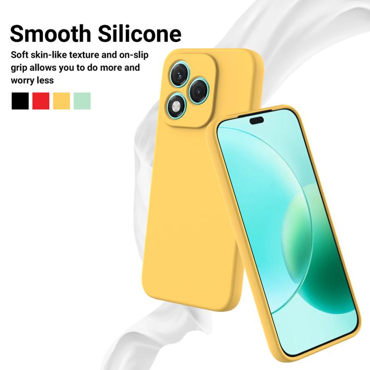 For Honor 400 Lite Global Solid Color Liquid Silicone Dropproof Full Coverage Phone Case(Yellow) - free shipping - PMC TechLife - Order now!