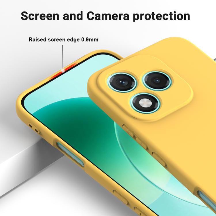 For Honor 400 Lite Global Solid Color Liquid Silicone Dropproof Full Coverage Phone Case(Yellow) - free shipping - PMC TechLife - Order now!