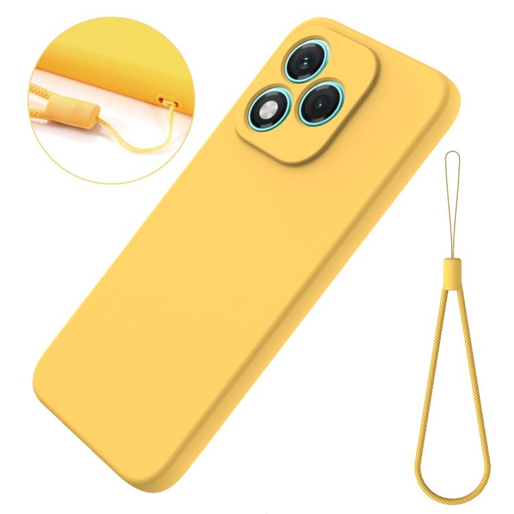 For Honor 400 Lite Global Solid Color Liquid Silicone Dropproof Full Coverage Phone Case(Yellow) - free shipping - PMC TechLife - Order now!