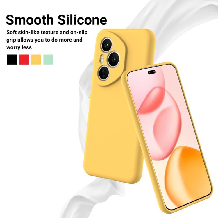 For Honor 400 Pro Global 160.8mm Solid Color Liquid Silicone Dropproof Full Coverage Phone Case(Yellow) - free shipping - PMC TechLife - Order now!