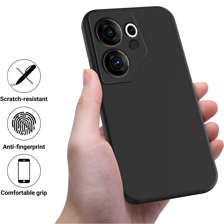For Tecno Camon 20 Premier Pure Color Liquid Silicone Shockproof Phone Case(Black) - Tecno Cases by PMC TechLife | Online Shopping South Africa | PMC TechLife