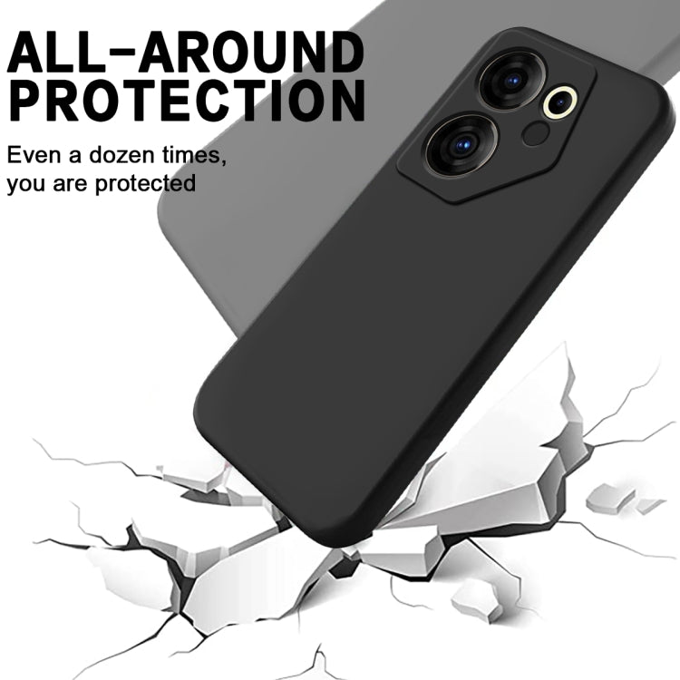 For Tecno Camon 20 Premier Pure Color Liquid Silicone Shockproof Phone Case(Black) - Tecno Cases by PMC TechLife | Online Shopping South Africa | PMC TechLife