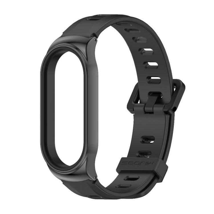For Xiaomi Mi Band 8 Mijobs CS Case Flat Hole Silicone Watch Band(Black) - free shipping - PMc TechLife - Order now!