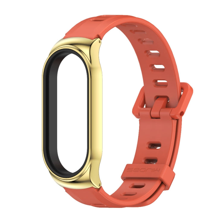 For Xiaomi Mi Band 8 Mijobs CS Case Flat Hole Silicone Watch Band(Orange Gold) - free shipping - PMc TechLife - Order now!