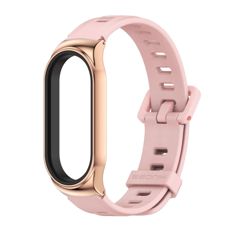 For Xiaomi Mi Band 8 Mijobs CS Case Flat Hole Silicone Watch Band(Pink Rose Gold) - free shipping - PMc TechLife - Order now!