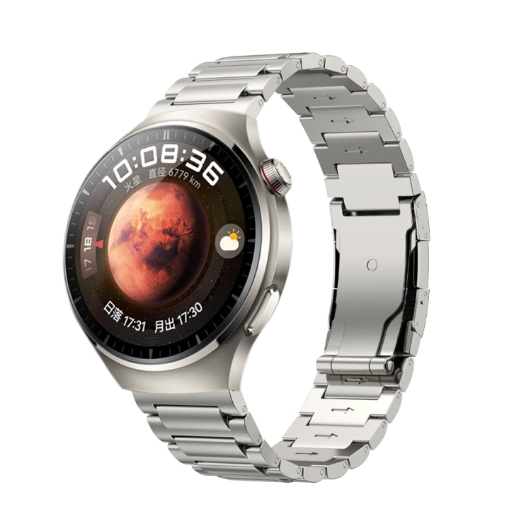 22mm Three Strains Vertical Riser Turtle Buckle Titanium Metal Watch Band(Titanium Gray) - Watch Bands by PMC TechLife | Online Shopping South Africa | PMC TechLife