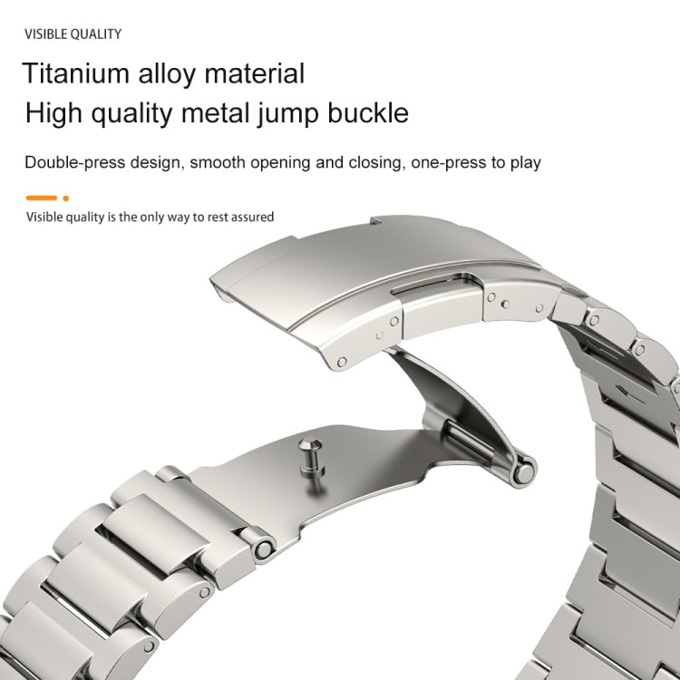 22mm Three Strains Vertical Riser Turtle Buckle Titanium Metal Watch Band(Silver) - Watch Bands by PMC TechLife | Online Shopping South Africa | PMC TechLife